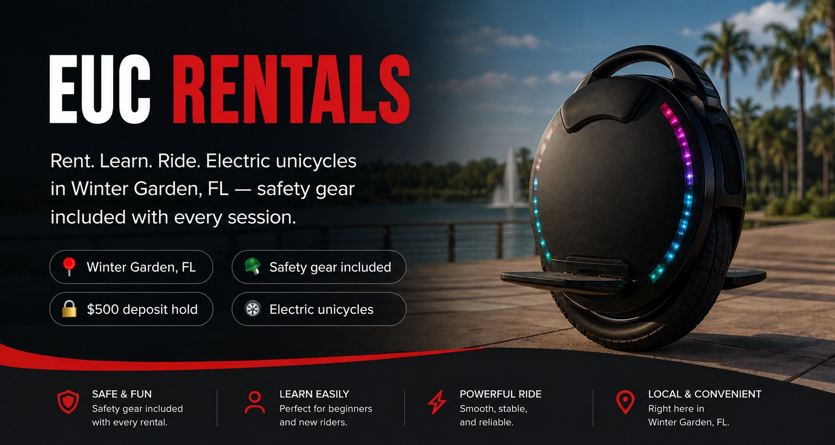EUC Rentals — Rent. Learn. Ride. Electric unicycles in Winter Garden, FL